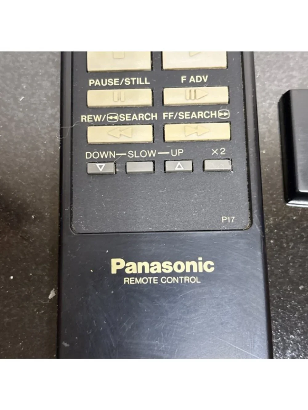 Panasonic vsqs0536 Remote Control VCR TV Japan Genuine Tested P17 Black w Cover